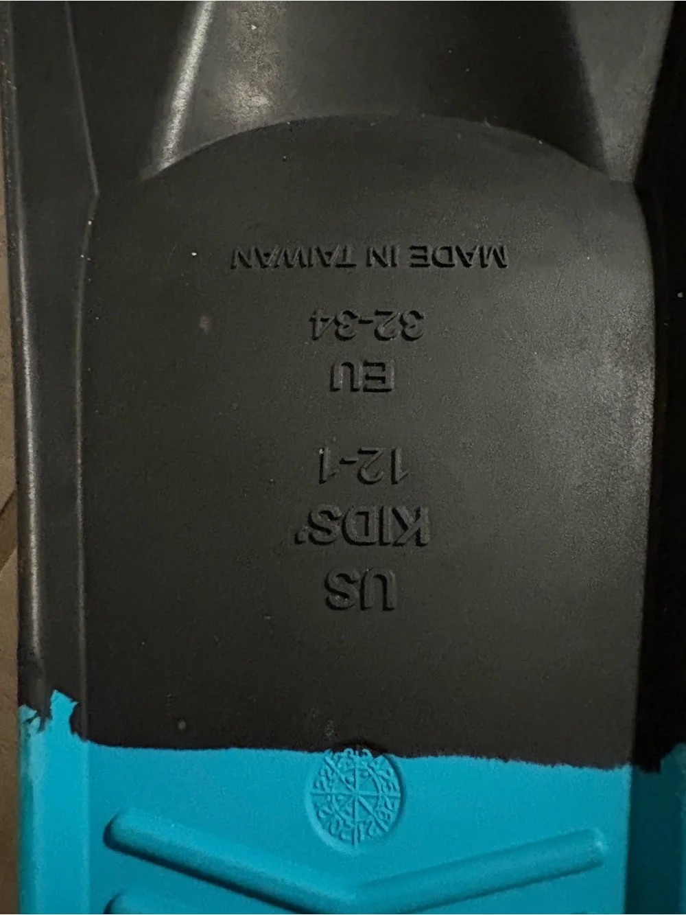 TYR Black and Teal Flexfins Swim Fins for kids - Long Blade Training Fins
